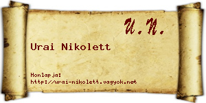 Urai Nikolett névjegykártya